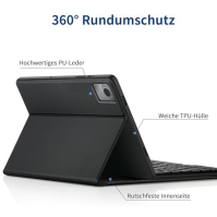 EasyAcc Kryt klávesnice kompatibilní s Lenovo Tab M11 TB330 2024 s ochrannou fólií, QWERTZ German, odnímatelný kryt klávesnice s